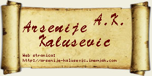 Arsenije Kalušević vizit kartica